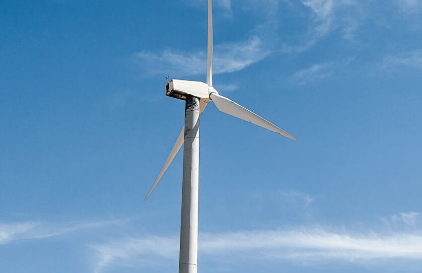 wind turbine under the beautiful sky
