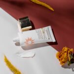 uv cream on a silk