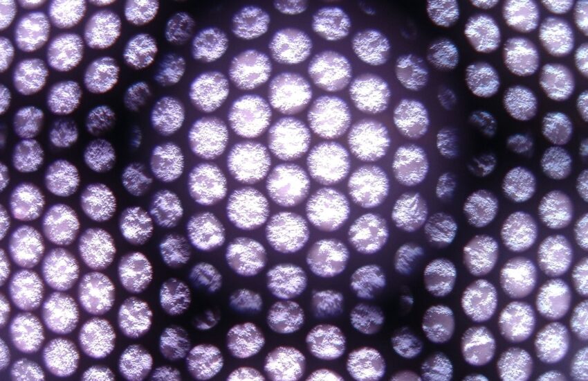 abstract pattern of purple spheres